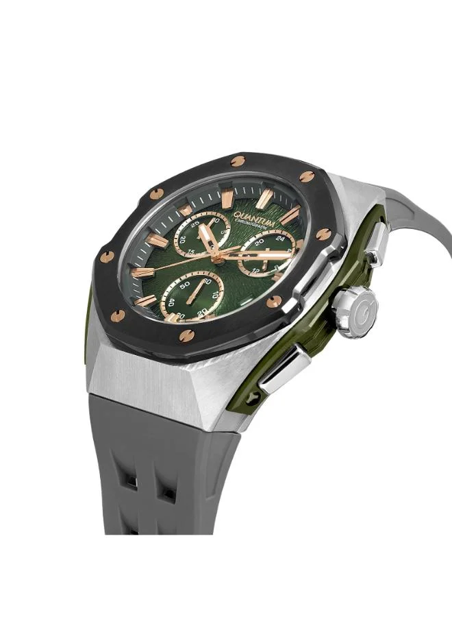Quantum Men's Silicone Chronograph Watch HNG1170.366 - 46 mm