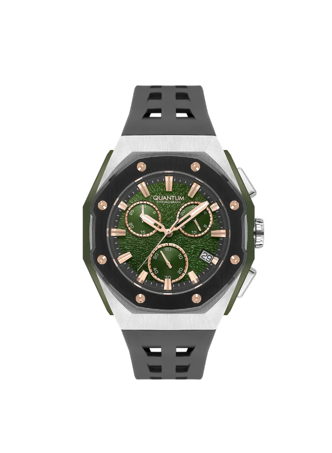 Quantum Men's Silicone Chronograph Watch HNG1170.366 - 46 mm