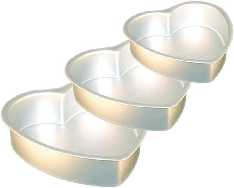 DiBha Aluminium Cake Baking Mould Heart/Dil/Pan Shaped Set of 3 Different Sizes - Image 5