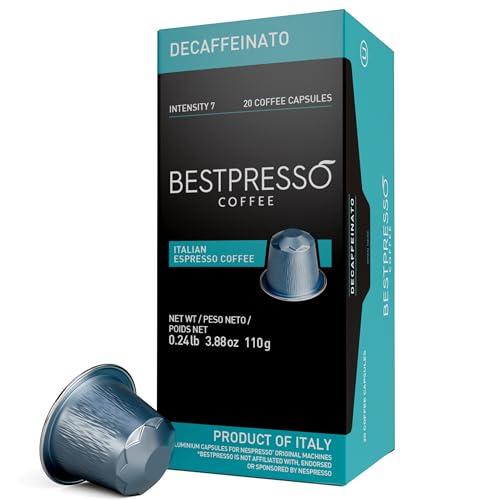 Bestpresso Coffee for Nespresso Original Machine 120 Aluminum pods Certified Genuine Espresso Decaffeinato BlendMedium Intensity Pods Compatible with Nespresso Original - Image 1