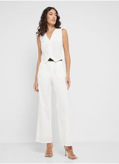 Ginger Cotton Button Up Vest & Wide Leg Pant Co-Ord Set  - Image 5