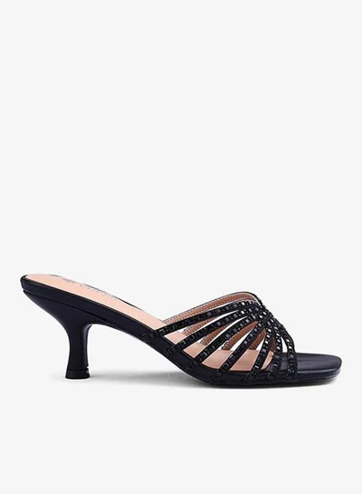 Cuple Womens interwoven strap heeled sandals