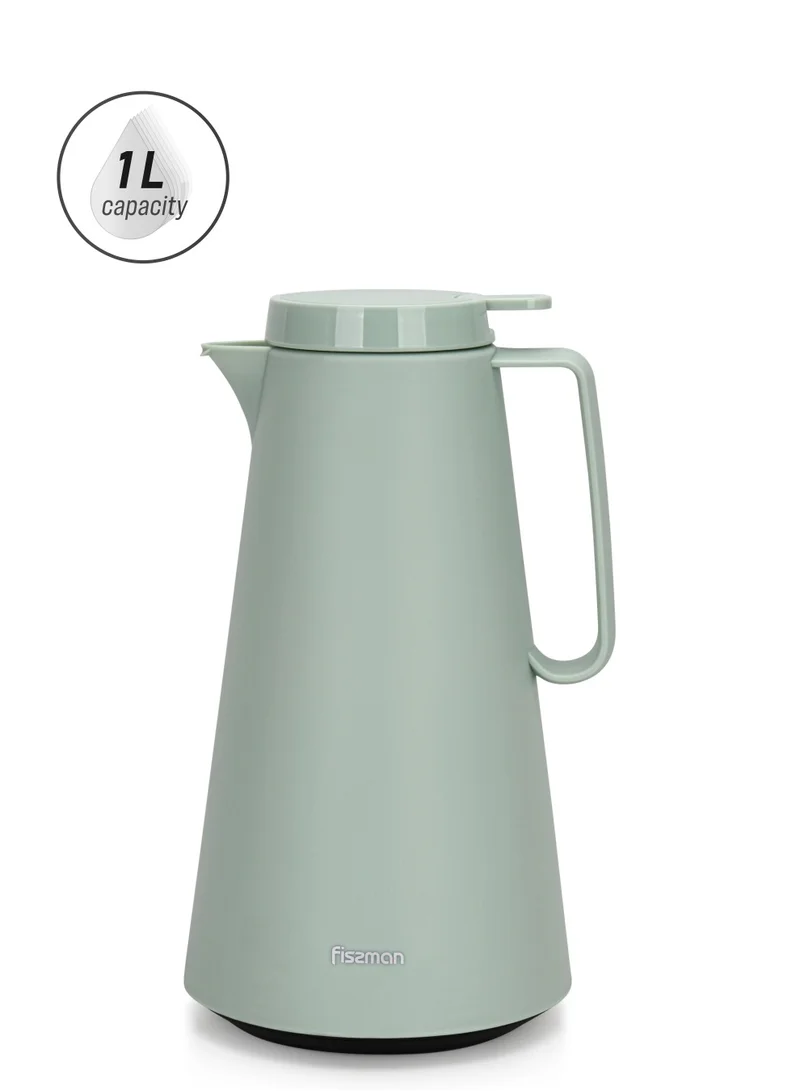 فيسمان Vacuum Insulated Flask 1000 ml Green with Pink Glass Liner