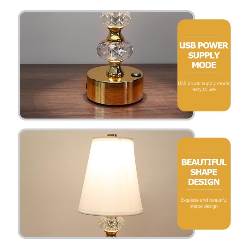 مصباح بجانب السرير LED قابل للشحن، حماية للعين، تشطيب ذهبي، ثلاث ألوان قابلة للتعديل - Image 3