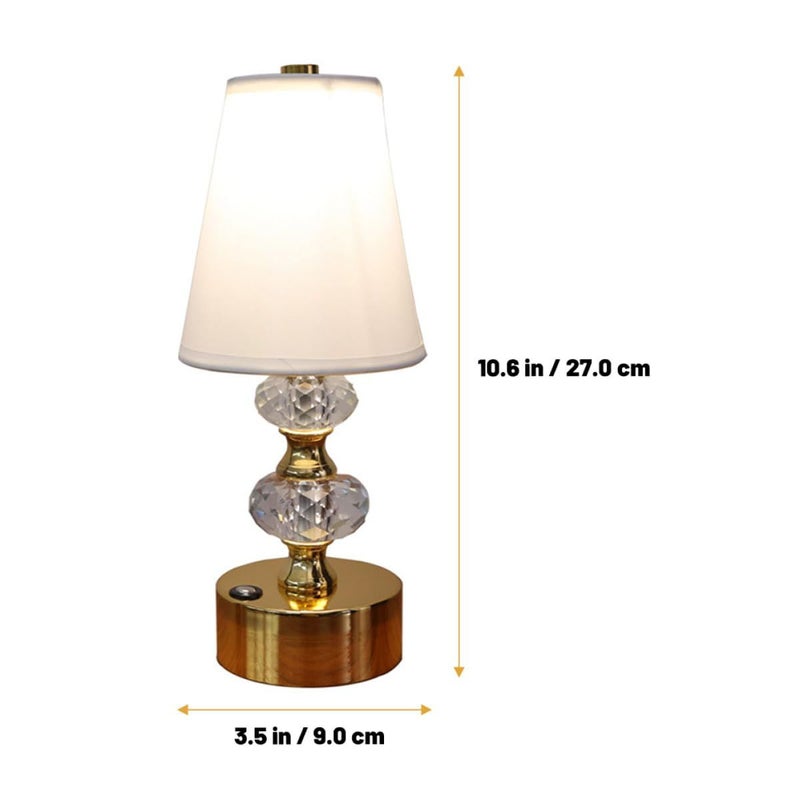 مصباح بجانب السرير LED قابل للشحن، حماية للعين، تشطيب ذهبي، ثلاث ألوان قابلة للتعديل - Image 2