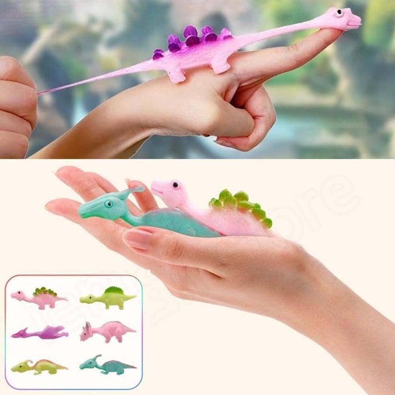 klarako Slingshot Dinosaur Finger Toys, Dinosaur Birthday Party Supplies, Catapult Toys as Fun as Slingshot Chicken for Flying Games and Party Favors (10 PCS) - Image 4