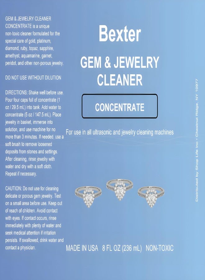 Bexter Gem & Jewelry Cleaner Concentrate 8 fl oz (2-Pack) non-toxic formula 16 FL OZ PER ORDER - Image 2