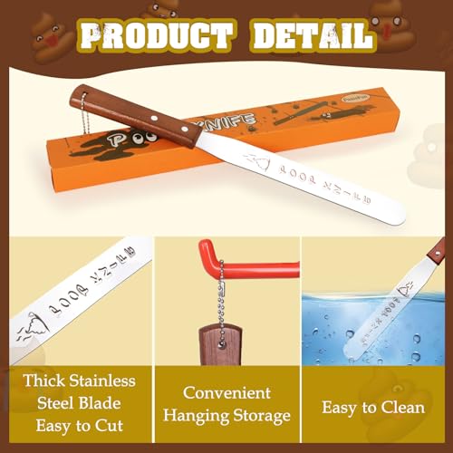 FunisFun Poop Divider Knife Metal Spatula Prank Funny Gag Gifts for Christmas White Elephant Gift Exchange - Image 5