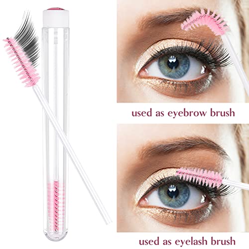 TUZAZO 80 Pieces Mascara Wand Tube Set 40 Diamond Empty Eyelash Brush Tubes Spoolies 40 Mascara Wand Lash Extension Brushes Applicators Makeup Tools (Pink Lash Style) - Image 5