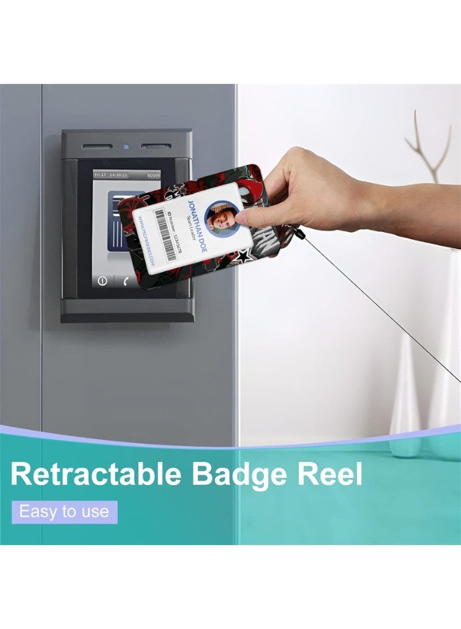 MARVEL 3 in 1 Spiderman wearing red dou'mao plastic ID badge holder with lanyard retractable badge reel keychain and extender - for work student bus doctor nurse - Image 4