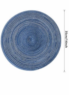 Y&D 14 Inch Circle Placemats for Dining Table Set of 6 Farmhouse Round Cloth Placemat Woven Place Mats Heat Resistant Outdoor Patio  - Image 5
