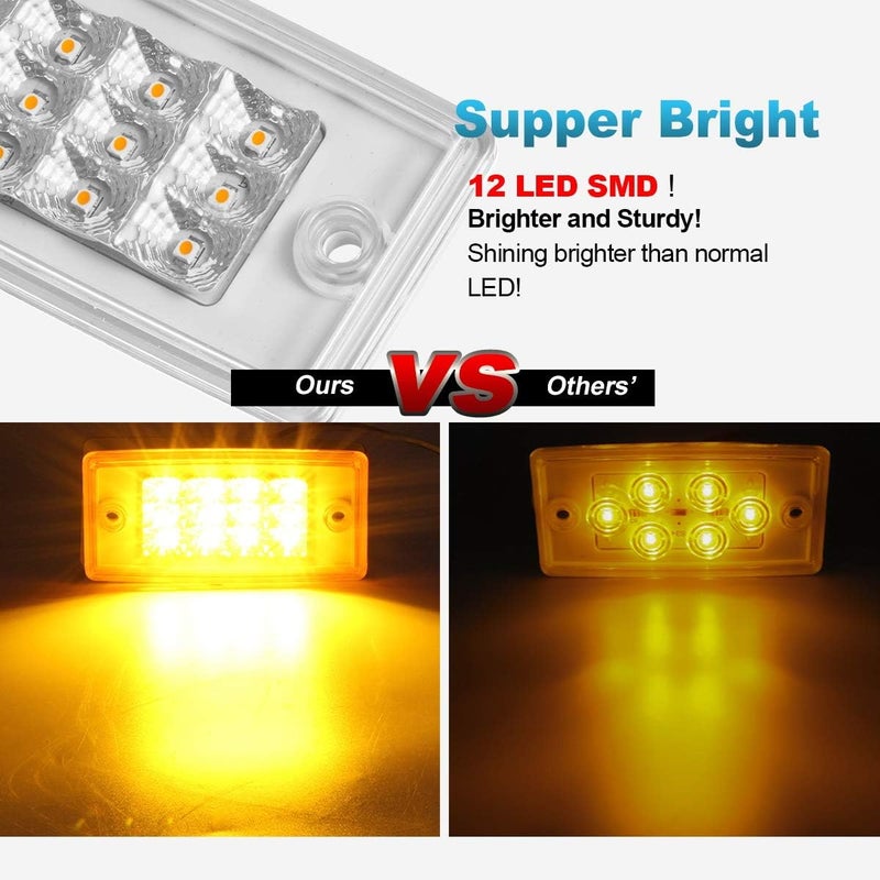 Partsam 5pcs Amber LED Cab Marker Lights for Trucks and Trailers - Image 4