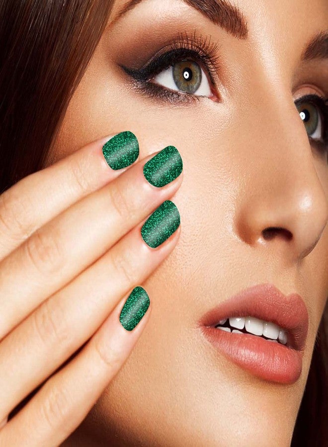 SILPECWEE 5 Sheets Glitter Nail Polish Stickers Self Adhesive Nail Wraps for Women Nail Strips Real Nail Polish Nail Art Accessories with 1pc Nail File - Image 2