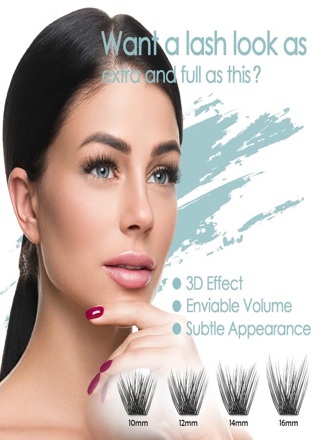 EASITENSION DIY Eyelash Extension, 3D Effect Glue Bonded Band Individual Lash 48 Clusters Volume Lashes Set, Home Eyelash Extension, C curl Lashes Pack 10MM-Volume-48 Clusters - Image 5