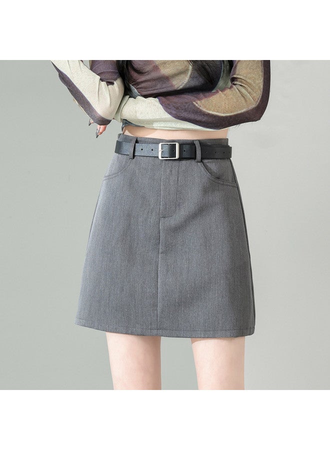 Hstyle Summer Solid Color Skirt - Unique Design High Waist A-line Skirt For Daily Wear - Image 3