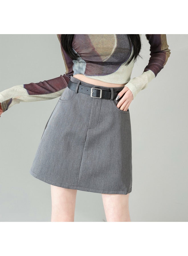 Hstyle Summer Solid Color Skirt - Unique Design High Waist A-line Skirt For Daily Wear - Image 2
