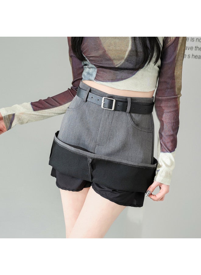 Hstyle Summer Solid Color Skirt - Unique Design High Waist A-line Skirt For Daily Wear - Image 4