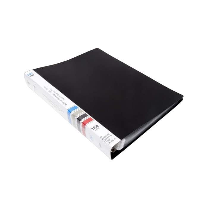 ILIKA A4 Business Cards Holder File, 1000 Cards Capacity with Indexes, Document Organiser for Name, Visiting, Credit, Debit Cards, Hard Plastic Cover, Black - Image 3