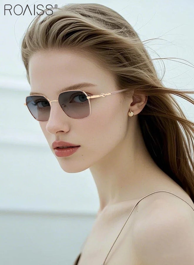 roaiss Hexagon Polarized Sunglasses for Women, UV400 Protection Sun Glasses, Fashion Sun Shades for Shopping Party Travel Street Photography with Glasses Case, 56mm - Image 5