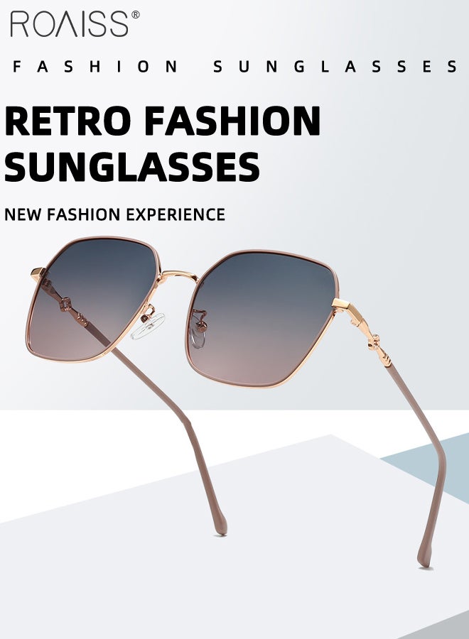 roaiss Hexagon Polarized Sunglasses for Women, UV400 Protection Sun Glasses, Fashion Sun Shades for Shopping Party Travel Street Photography with Glasses Case, 56mm - Image 2