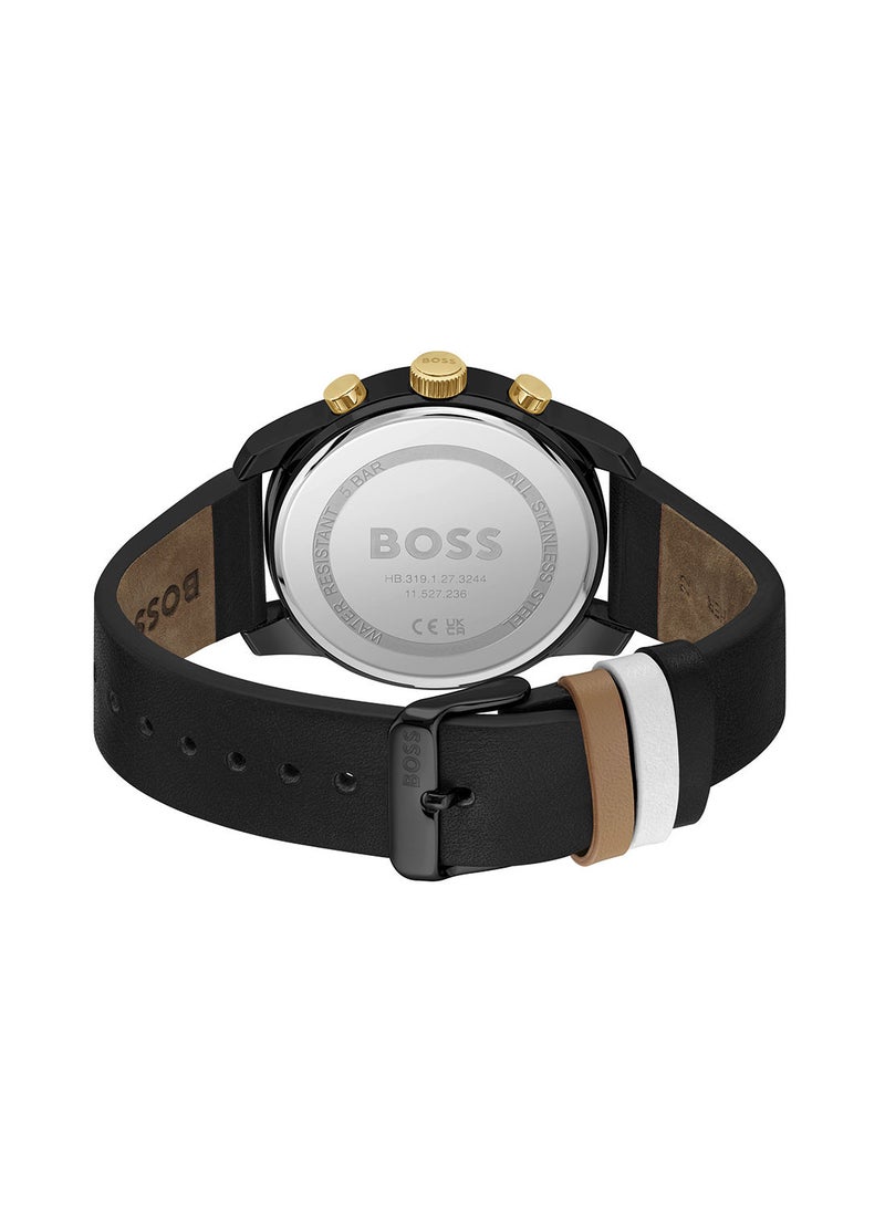 HUGO BOSS Leather Chronograph Wrist Watch 1514003  - Image 2