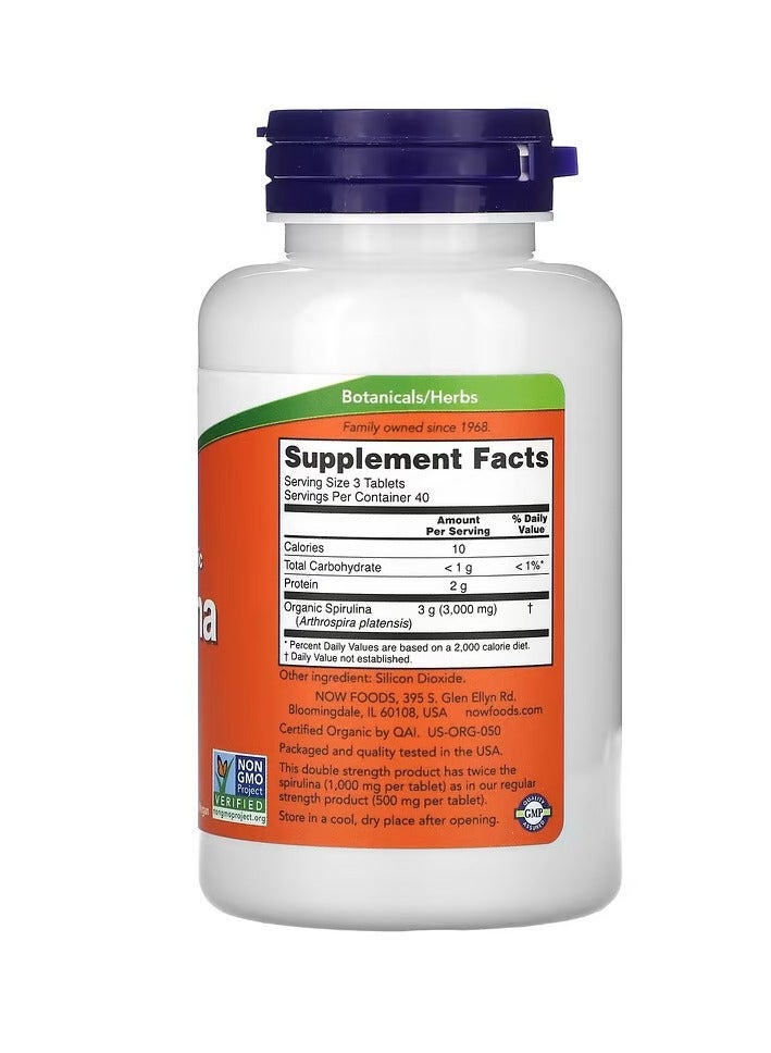 now Spirulina Super Green 1000mg - 120 Tab - Image 2