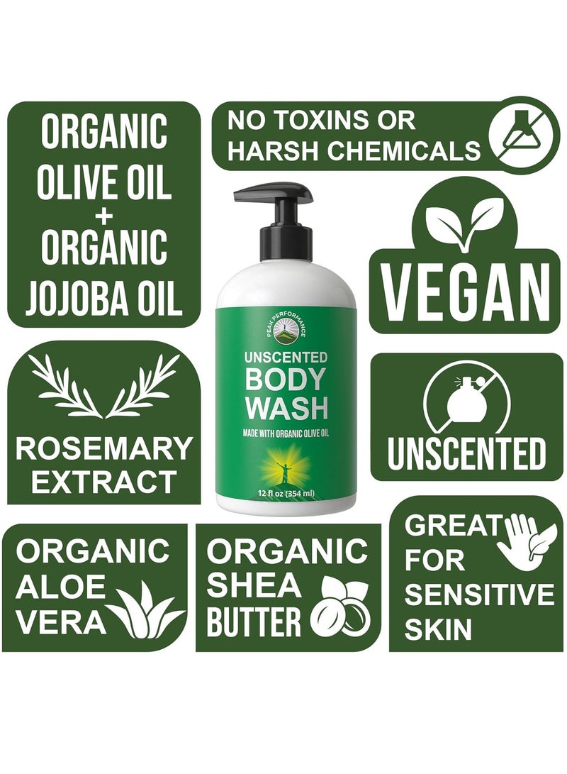 Peak Performance Ultra Pure Body Wash With Organic Ingredients Including Aloe Vera, Olive Oil 12 fl oz - Image 2
