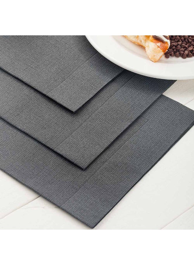 Restaurantware Luxenap 15.75 Inch Disposable Napkins, 600 Soft Linen Like Napkins - Absorbent, Air Laid, Black With White Threads Paper Cloth Like Napkins, Pre-folded, For Dinner Party Guests  - Image 3