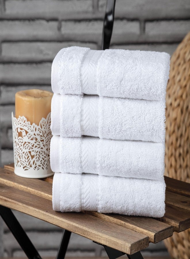 TEXTILOM Turkish Hand Towels for Bathroom - Hotel and Spa Quality & Soft & Absorbent & Quick Dry Bathroom Hand Towels - 100% Cotton Turkish Hand Towel Set of 4 (16 x 28 inches) - White - Image 2