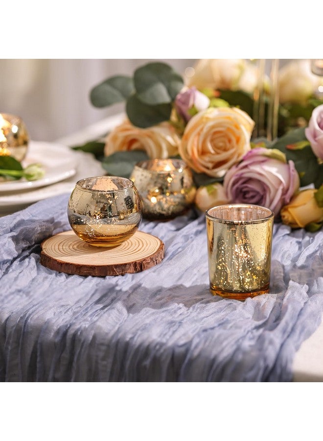 Devi DEVI 12pcs Assorsted Gold Votive Candle Holders, Gold Wedding Table Decorations for Home Party, Mercury Glass Candle Holder for Tea Lights, Wedding Bridal Shower Party Table Decorations  - Image 5