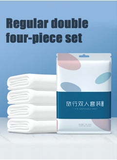 Generic disposable bed sheets king size，disposable travel bed set of four pieces, white independent packaging, duvet covers, pillowcases, suitable for hotels, business trips, travel, convenient to carry  - Image 1