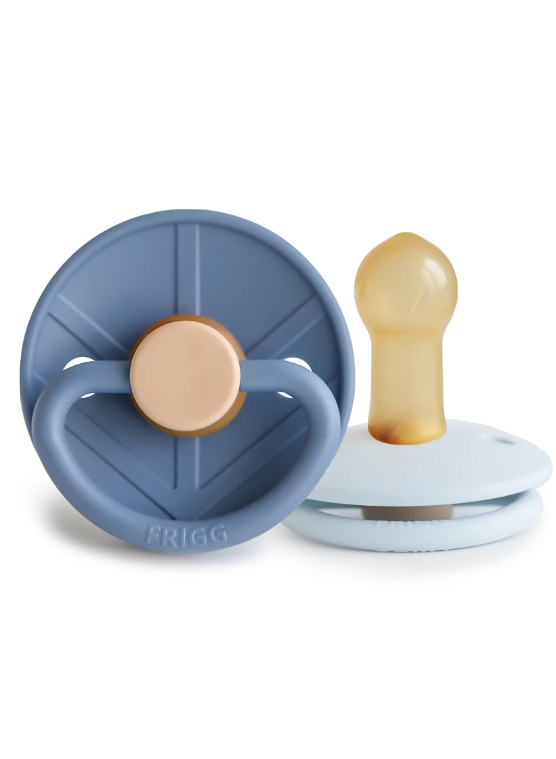 FRIGG Little Viking Latex Baby Pacifier 6-18M 2-Pack Ocean View/Powder Blue - Size 2