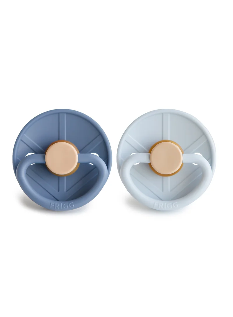 FRIGG Little Viking Latex Baby Pacifier 6-18M 2-Pack Ocean View/Powder Blue - Size 2
