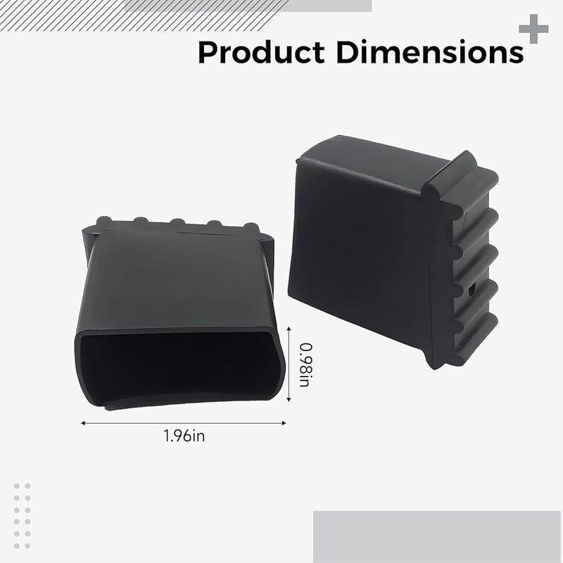 Rubber Anti Slip Ladder Feet Protectors 4 Pcs 50 X 25 Mm Replacement Set - Image 5