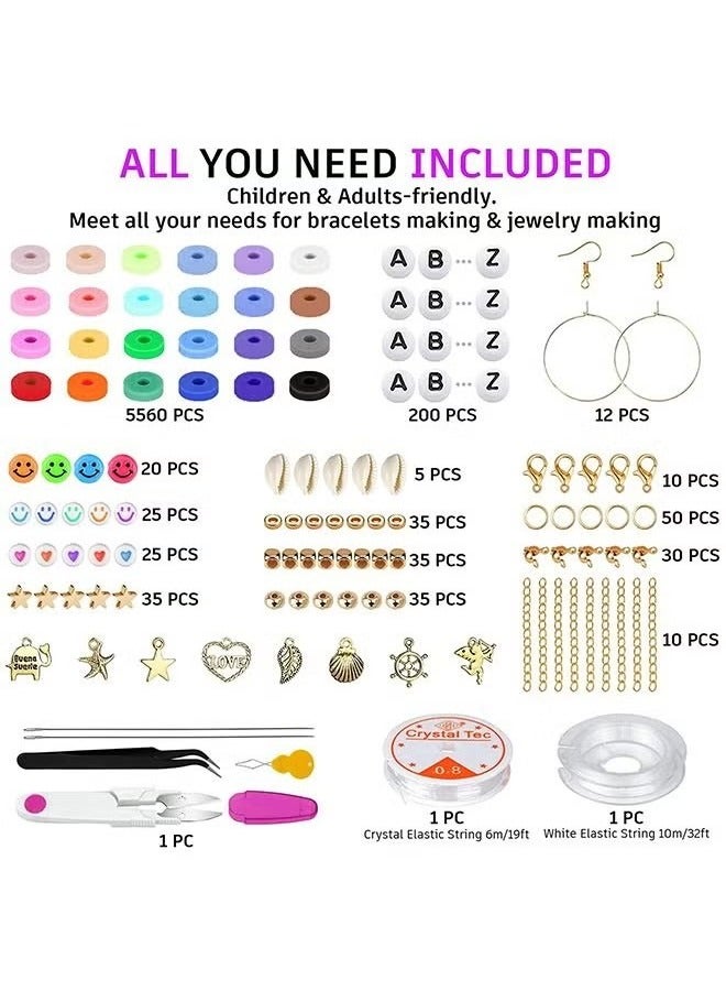 6000 Pcs Clay Beads for Bracelet Making Kits - Image 2