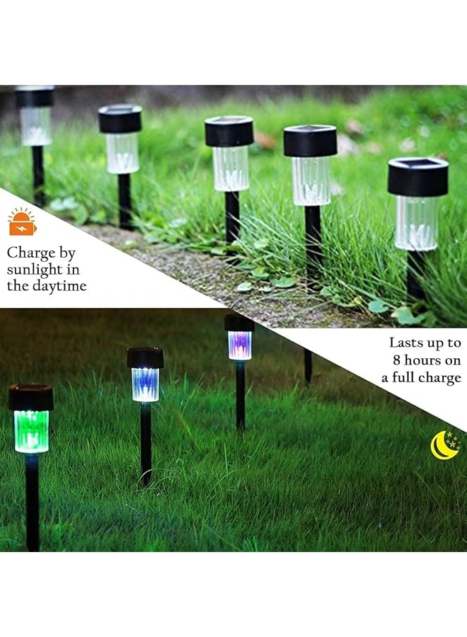 12 قطعة من مصابيح الممر الشمسية تعمل بالطاقة الشمسية، مصابيح خارجية تتغير ألوانها تلقائيًا، مصابيح المناظر الطبيعية الشمسية للحديقة والفناء والممر والشرفة والممر والحديقة، ألوان متغيرة RGB - Image 4