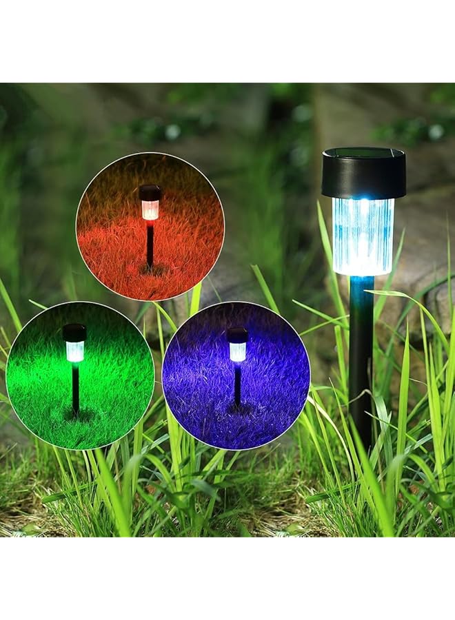 12 قطعة من مصابيح الممر الشمسية تعمل بالطاقة الشمسية، مصابيح خارجية تتغير ألوانها تلقائيًا، مصابيح المناظر الطبيعية الشمسية للحديقة والفناء والممر والشرفة والممر والحديقة، ألوان متغيرة RGB - Image 2