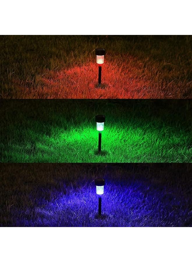 12 قطعة من مصابيح الممر الشمسية تعمل بالطاقة الشمسية، مصابيح خارجية تتغير ألوانها تلقائيًا، مصابيح المناظر الطبيعية الشمسية للحديقة والفناء والممر والشرفة والممر والحديقة، ألوان متغيرة RGB - Image 5