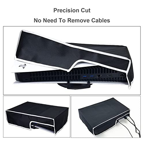 EMiEN Horizontal Dust Cover For PS5 Console. EMiEN Oxford Fabric Anti-Scratch Waterproof Dust Guard With Back Cable Port For SONY Playstation 5 Console Digital & Disk Version - Image 3