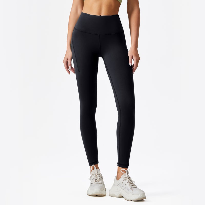 Leggings Black Pocket Yoga Pants Women's Spring and Summer Thin High Waist Hip Tight Barbie Shark Outer Wear Fitness Riding