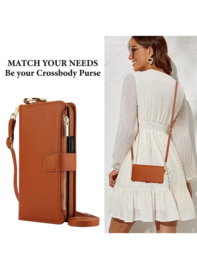 Zaboon Case For iPhone 12 Pro Max Crossbody Ring Multifunctional Wallet Leather Phone Case - Image 5