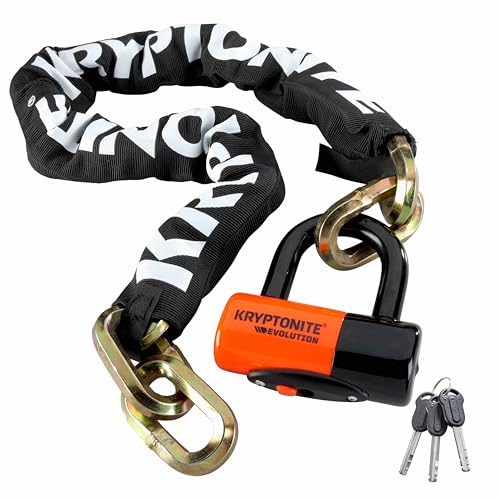 Kryptonite New York 1210 Bike Chain Lock, 3.25 Feet Long Heavy Duty Anti-Theft Sold Secure Gold Bicycle Chain Lock with Evolution Disc Lock and Keys for Ultimate Security E-Bike, Motorcycle, Scooter - Image 1