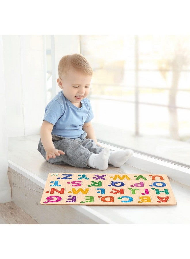 Webby Wooden Educational Colorful Alphabets, Counting Numbers and Shapes Puzzle for Preschool Kids - Set of 3 - Image 3