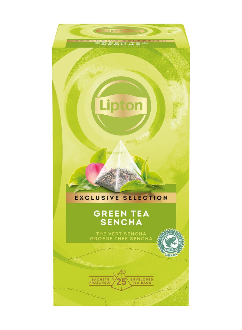 Lipton Exclusive Selection Green Tea Sencha, 25 Pyramid Tea Bags 25 Teabags (45g) - Image 1
