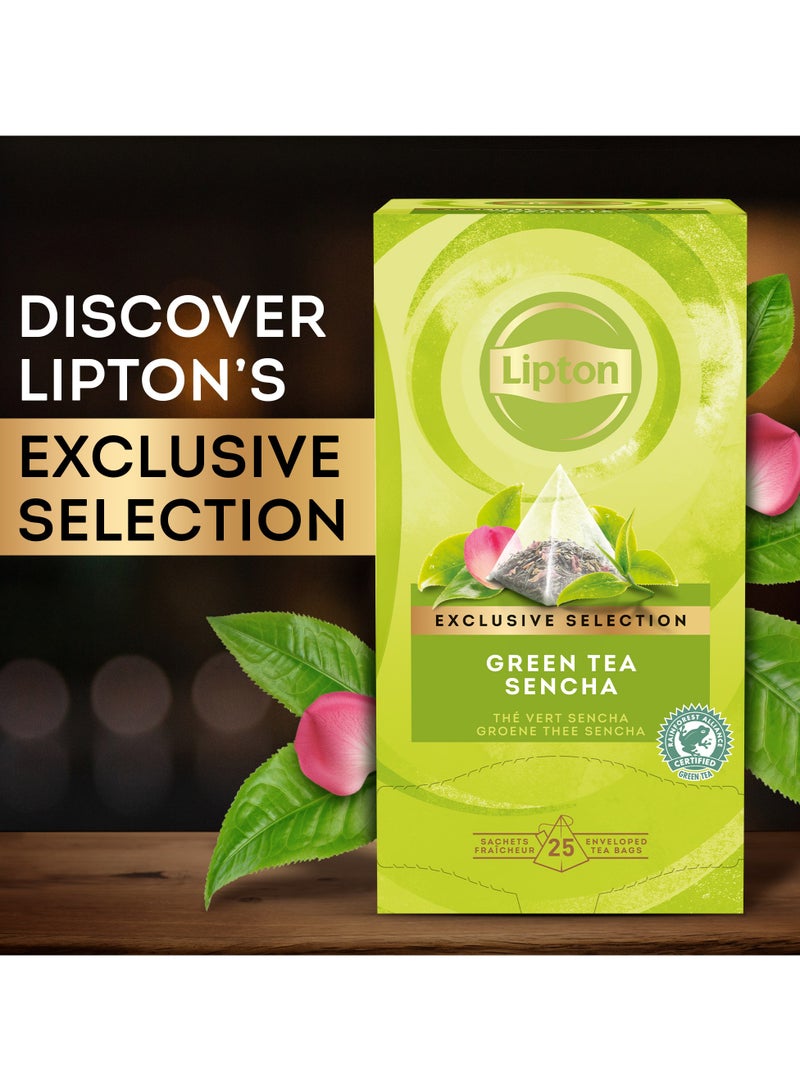 Lipton Exclusive Selection Green Tea Sencha, 25 Pyramid Tea Bags 25 Teabags (45g) - Image 2