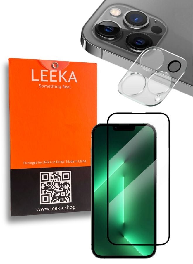 LEEKA iPhone 13 Pro Max Pack for iPhone 13 Pro Max HD Glass + Camera 9H Lens glass protector Bubble Free Anti-scratch Ultra Clear full screen anti finger print protection with free Easy Installation kit and wipes tempered glass - Image 1