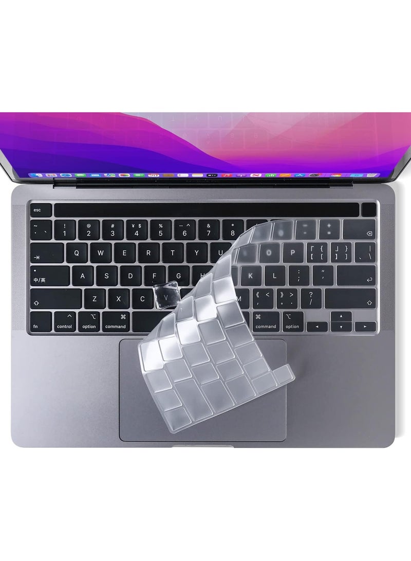Premium Keyboard Cover for MacBook Pro 13 inch M2 2023 2022, 2021 2020 M1 A2338 A2289 A2251 Ultra Thin US Keyboard Protector for MacBook Pro 13 with Touch Bar,Clear - Image 1