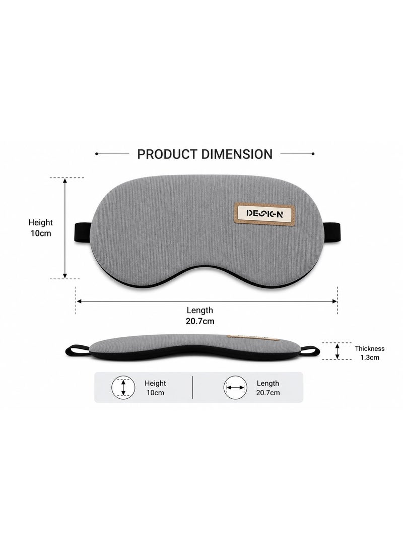 Featherland Soft Sleep Eye Mask for Men & Women, Light Blocking Travel Sleeping Mask, Comfortable Adjustable Eye Cover for Home, Flight, Camping & Meditation, Grey - Image 4