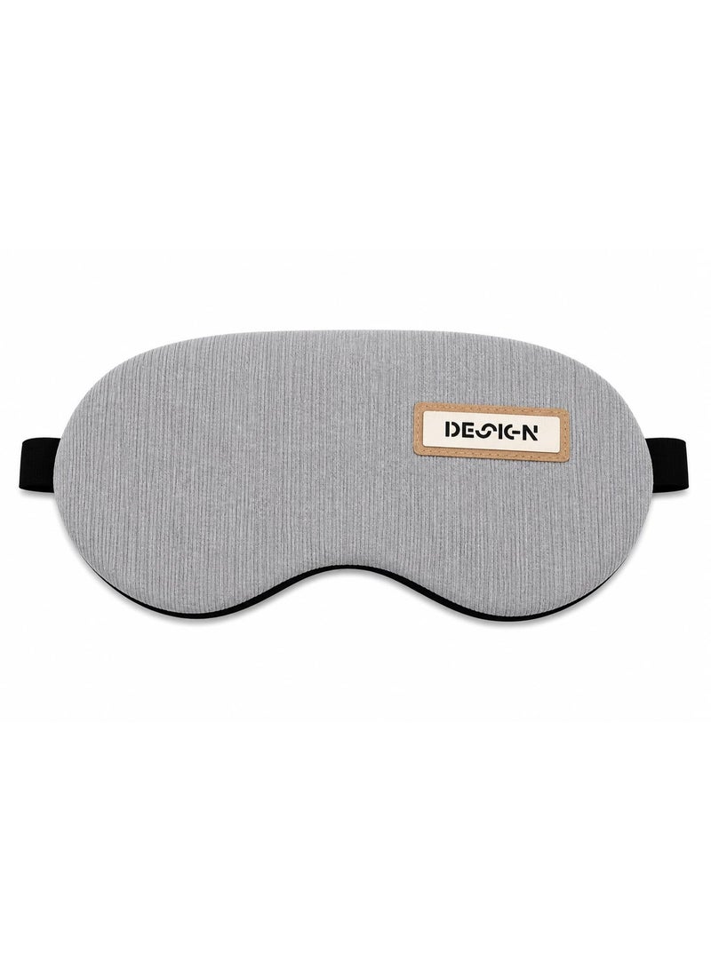 Featherland Soft Sleep Eye Mask for Men & Women, Light Blocking Travel Sleeping Mask, Comfortable Adjustable Eye Cover for Home, Flight, Camping & Meditation, Grey - Image 1