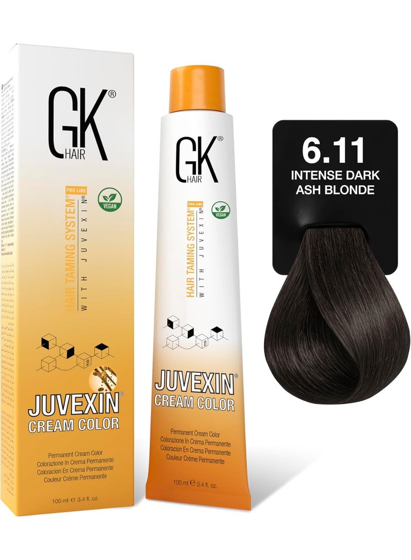 GK Hair Hair Dye Shade 6.11 Dark Ash Blonde Intense - Image 4